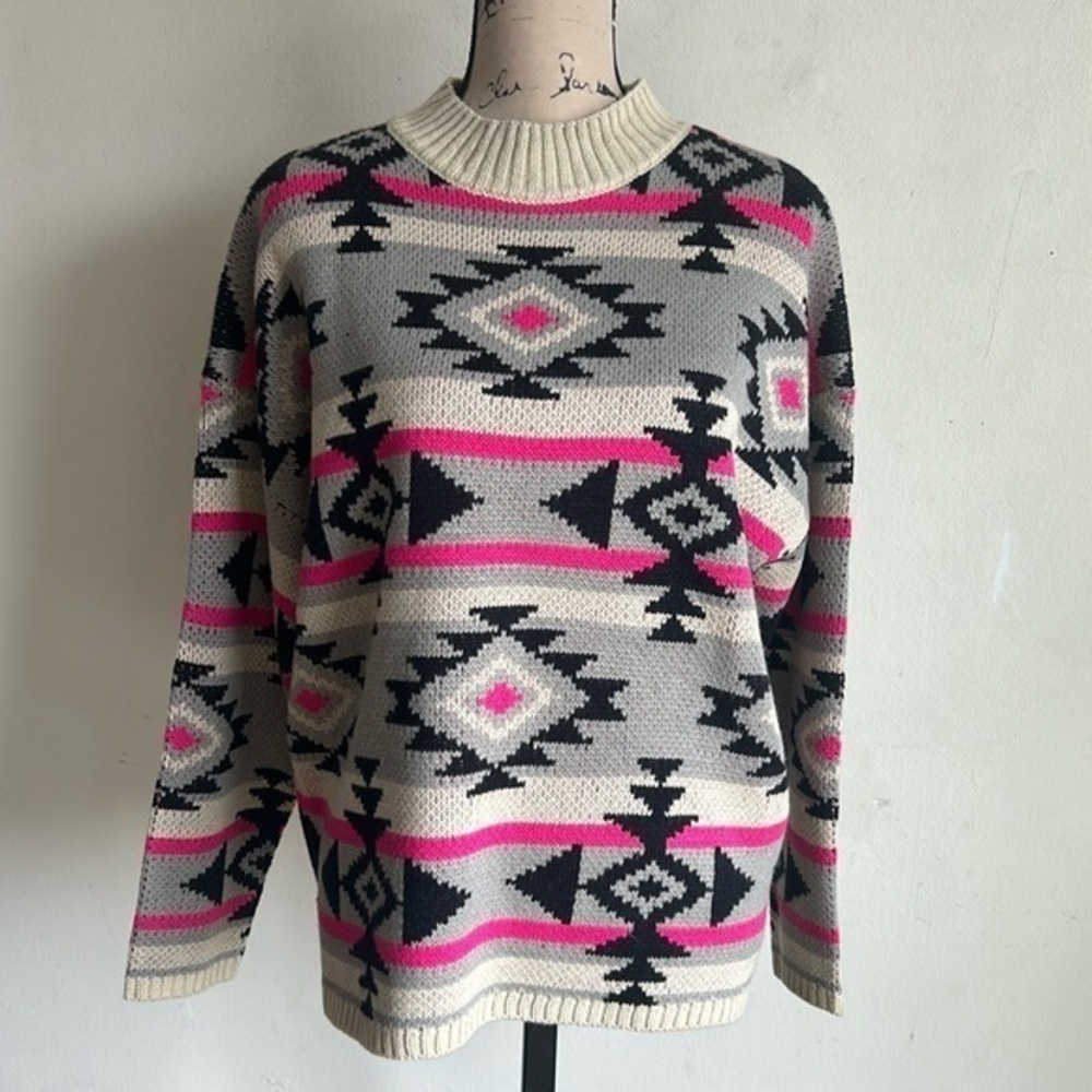 Savanna Jane Aztec Oversized Multicolored Sweater Size Small NWT